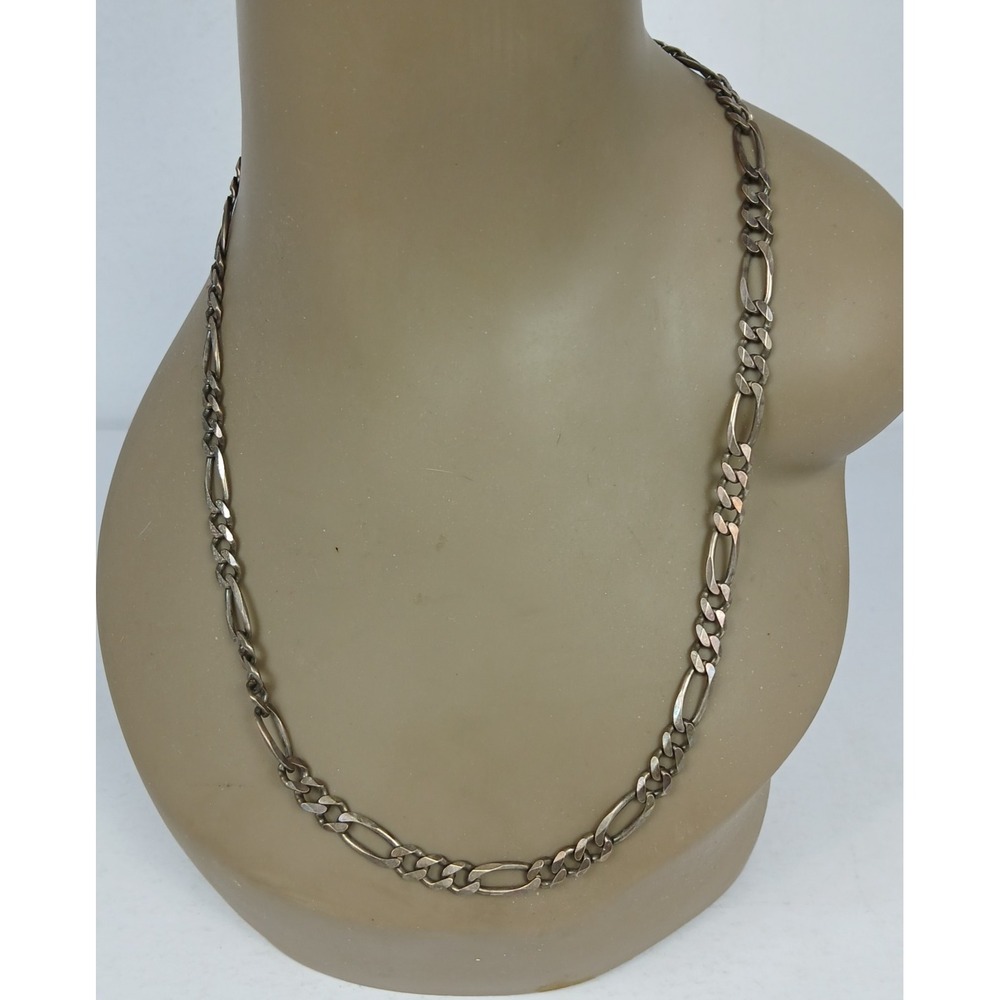 Vintage Italy GM Link Chain Necklace 925 Sterling Silver 34g - Picture 1 of 8